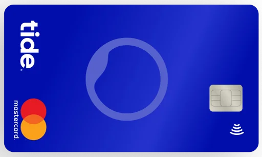 The blue Tide business Mastercard — the expense card you get with a Tide business account